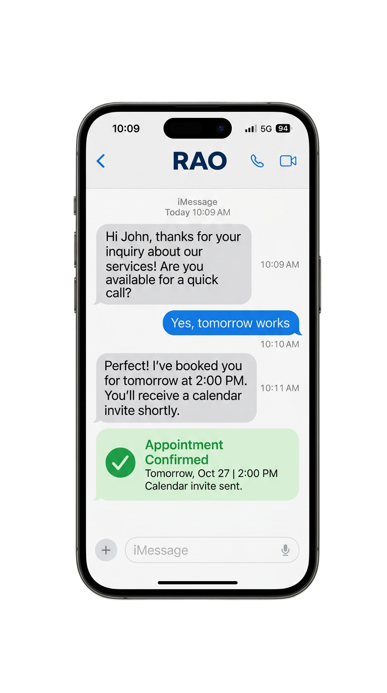 Rao automated SMS conversation on phone